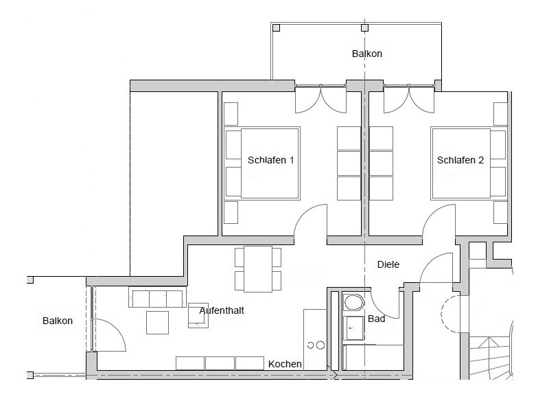 Floor plan holiday apartment Zugspitze floor plan